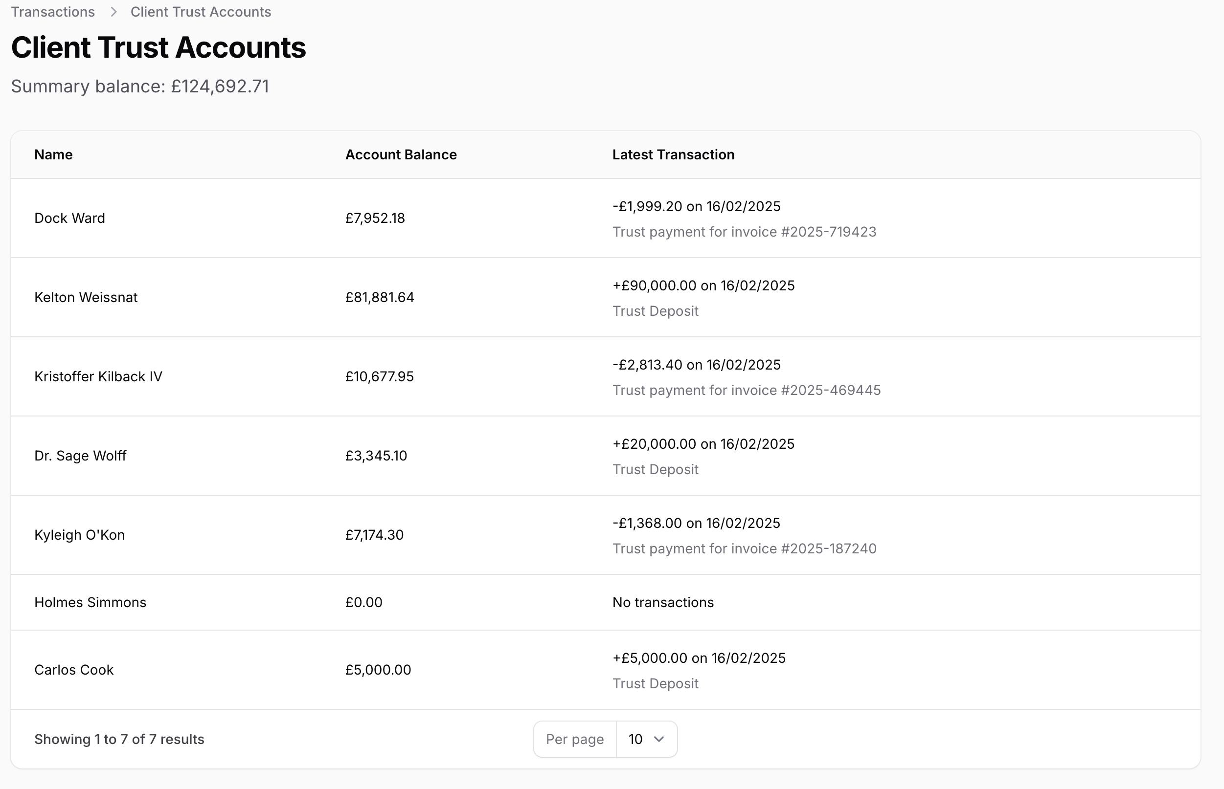 Invoicing Interface